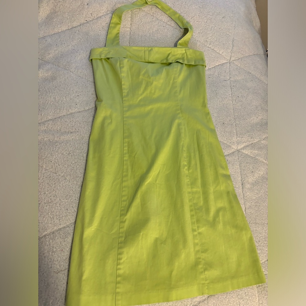Vintage Chartreuse Halter Top Dress